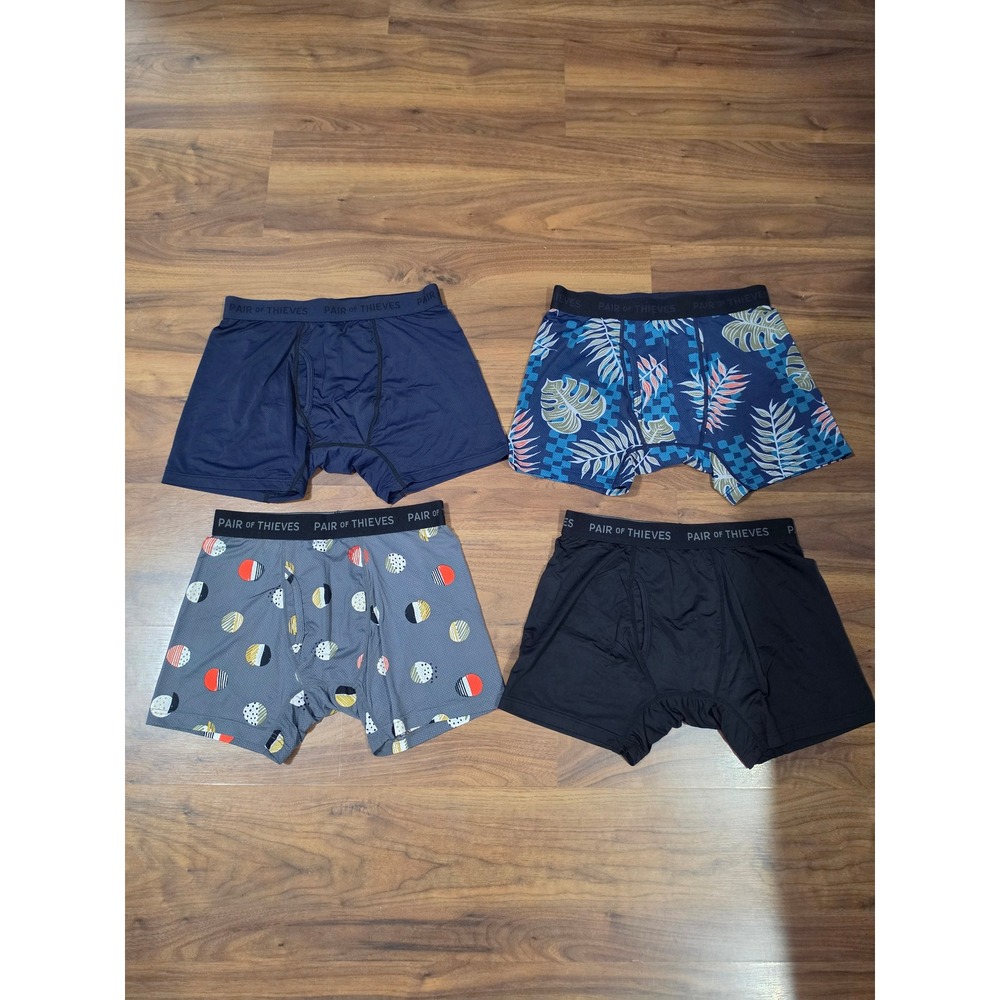 Pair of Thieves Boxer Briefs Mens Small Multicolor New 4 Pack Mesh Underwear